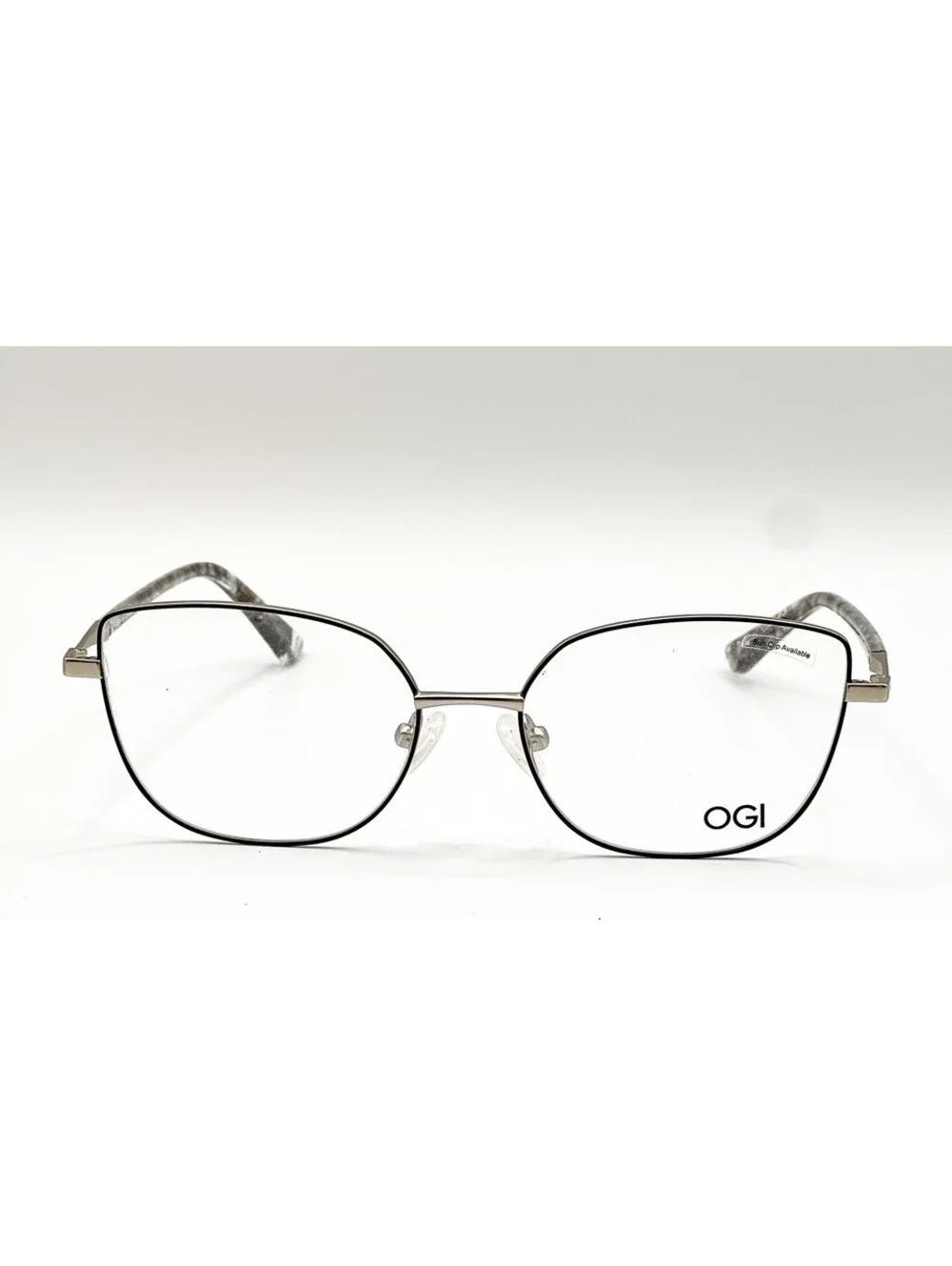 Ogi 4330 102 Black Silver Cat Eye Authentic Eyeglass Frames 52-17-140